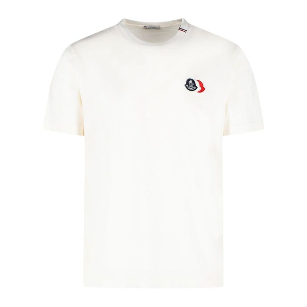 Moncler White Cotton T-Shirt Men